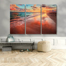 Sunset Beach Wall Art | Ocean Canvas Print | Coastal Wall