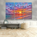 Vibrant Sunset Beach Wall Art - Ocean Sunset Canvas Print |