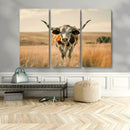 Texas Cow Longhorn Wall Art Canvas Print for Farm House Wall by MyGreatCanvas | Canvas Wall Art Prints | Photo Prints & Wall Decor