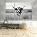 Texas Cow Longhorn Wall Art Canvas Print for Farm House Wall