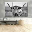 Texas Cow Longhorn Wall Art Canvas Print for Farm House Wall by MyGreatCanvas | Canvas Wall Art Prints | Photo Prints & Wall Decor