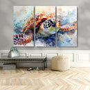 Watercolor Sea Turtle Wall Art Canvas Print - Vibrant Ocean