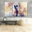 Abstract Watercolor Golf Player Wall Art Canvas Print