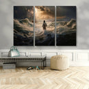 Jesus Walking on Water Wall Art Canvas Print - Religious