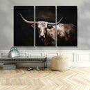 Texas Longhorn Wall Art Canvas Print | Western Ranch Decor |