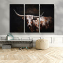 Texas Longhorn Wall Art Canvas Print | Western Ranch Decor |