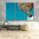 Carl Fredricksen, Up Movie Wall Art, Colorful Balloon House