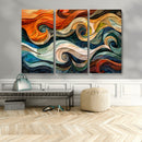 Abstract Wave Wall Art | Ready to Hang Framed Canvas Print |