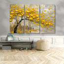 Yellow Blossom Tree Canvas Wall Art - Floral Abstract Modern