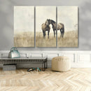 Chines Style Grunge Horses Wall Art Canvas Print