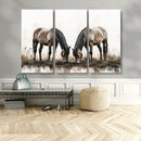 Chines Ink Style Horses Wall Art Canvas Print
