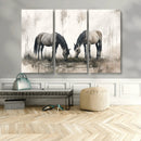 Chines Ink Style Vintage Horses Wall Art Canvas Print for by MyGreatCanvas | Canvas Wall Art Prints | Photo Prints & Wall Decor