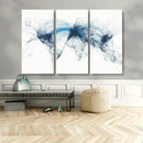Flight Route Map Wall Art Canvas Print, Abstract Air Traffic