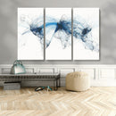 Flight Route Map Wall Art Canvas Print, Abstract Air Traffic