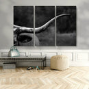 Cow Longhorn Wall Art | Black and White Print | Ready to by MyGreatCanvas | Canvas Wall Art Prints | Photo Prints & Wall Decor
