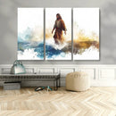 Watercolor Jesus Walking Wall Art Print, Jesus Water Canvas