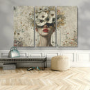 Abstract Floral Women Patel Wall Art Canvas Print