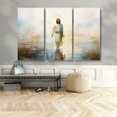 Framed Jesus Walking on Water Wall Art - 3-Panel Christian