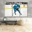San Jose Sharks Ice Hockey Player Wall Art Canvas Print