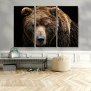 Grizzly Brown Bear Canvas Wall Art, Wildlife Animal Canvas