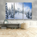 Winter Ski Lift Wall Art Print - Landscape Wall Art | Snowy
