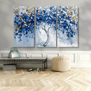 Blue and Gold Abstract Tree Wall Art Canvas Print | Modern