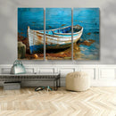 Vintage Boat on Tranquil Waters | Coastal Wall Art for