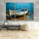 Vintage Boat on Tranquil Waters | Coastal Wall Art for