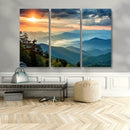 Sunrise Over Mountain Range Wall Art Canvas Print, Farmhouse