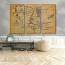 Middle Earth Map Canvas Wall Art – Vintage Fantasy Map