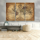 Vintage World Map Wall Art Canvas – Antique Style Push Pin by MyGreatCanvas | Canvas Wall Art Prints | Photo Prints & Wall Decor