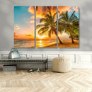 Tropical Sunset Beach Canvas Wall Art Print – Vibrant Palm by MyGreatCanvas | Canvas Wall Art Prints | Photo Prints & Wall Decor