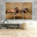 Large Wall Art Canvas Print – Two Running Brown Horses