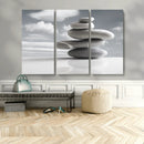 Still Life Black and White Zen Stones Wall Art Canvas,