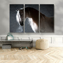 Large Wall Art Cream Colored Horse on Grey Background Canvas