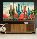 Colorful Cacti Wall Art – Framed Vibrant Succulent Canvas by MyGreatCanvas | Canvas Wall Art Prints | Photo Prints & Wall Decor