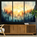 Sunrise Forest Wall Art – Framed Misty Pines Canvas Artwork by MyGreatCanvas | Canvas Wall Art Prints | Photo Prints & Wall Decor