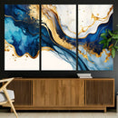 Blue Gold Flow Wall Art Canvas Print – Framed Marble Design by MyGreatCanvas | Canvas Wall Art Prints | Photo Prints & Wall Decor