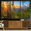 Forest Sunset Wall Art Canvas Print – Green Pines Sunset