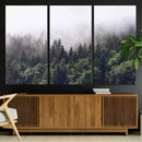 Misty Forest Wall Art Canvas Print – Foggy Pines Pine Valley