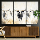 Texas Longhorn Wall Art Canvas Print – Rustic Western Bull