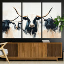 Texas Longhorn Wall Art Canvas Print – Majestic Horned Bull