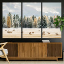 Elk Herd Wall Art – Framed Snowy Forest Canvas Artwork, by MyGreatCanvas | Canvas Wall Art Prints | Photo Prints & Wall Decor