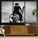 Western Wall Art Canvas Print – Framed Cowboy and Horse
