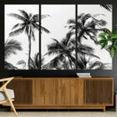 Palm Wall Art Canvas Print – Framed Monochrome Tropical