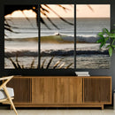 Sunset Surf Wall Art Canvas Print – Framed Golden Hour Waves