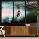 Vibrant Aquatic Motion Wall Art Canvas Print – Framed