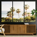 California Coast Palm Trees Wall Art Canvas Print – Framed