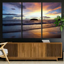 Beach Sunset Wall Art Canvas Print – Tropical Ocean Waves