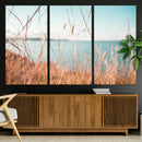 Coastal Grass Landscape Wall Art Canvas Print – Golden
